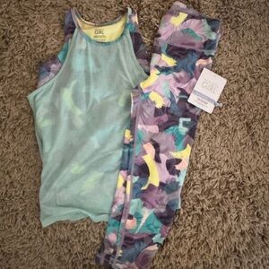 Athleta Girl Yellow and Teal Tank Top